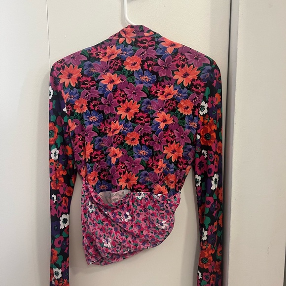 Zara Printed Shoulder Pad Top - Picture 4 of 4